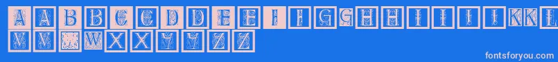 Delitzschcaps Font – Pink Fonts on Blue Background