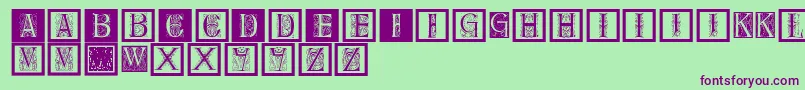 Delitzschcaps Font – Purple Fonts on Green Background