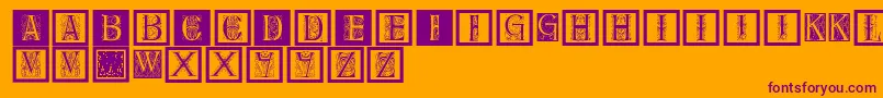 Delitzschcaps Font – Purple Fonts on Orange Background