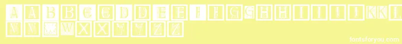 Delitzschcaps Font – White Fonts on Yellow Background