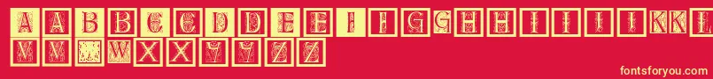 Delitzschcaps Font – Yellow Fonts on Red Background