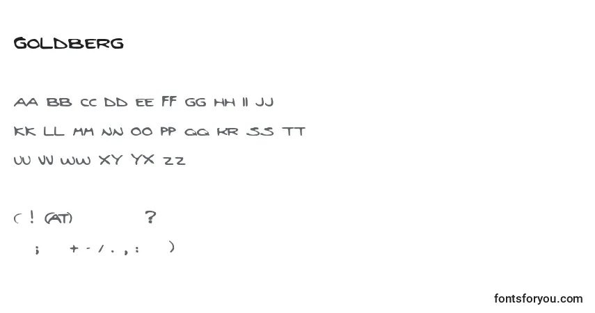 Шрифт Goldberg – алфавит, цифры, специальные символы