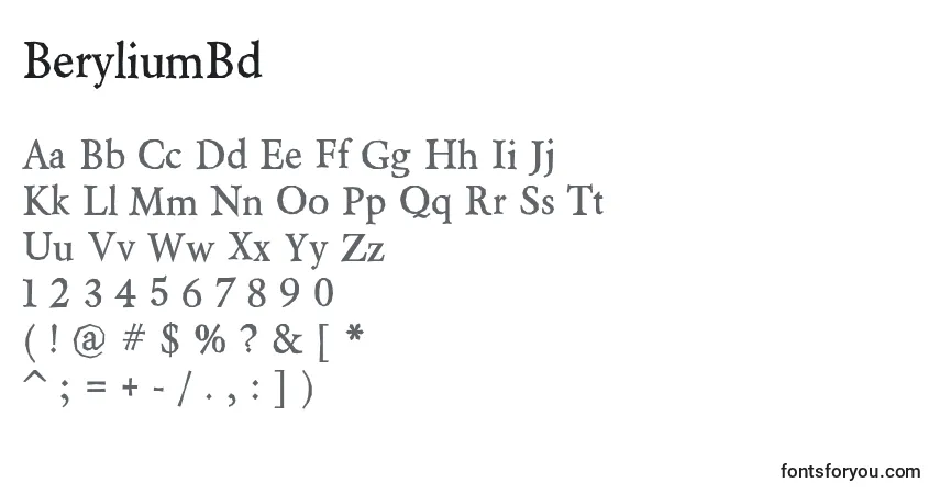 BeryliumBd Font – alphabet, numbers, special characters