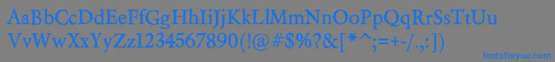 BeryliumBd-Schriftart – Blaue Schriften auf grauem Hintergrund