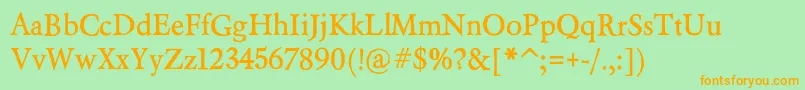 Weitere Informationen zur BeryliumBd-Schriftart BeryliumBd-Schriftart – Orangefarbene Schriften auf grünem Hintergrund