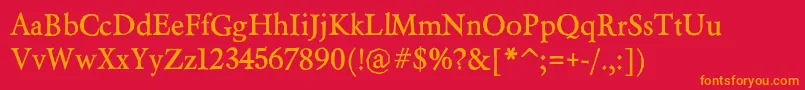 BeryliumBd Font – Orange Fonts on Red Background