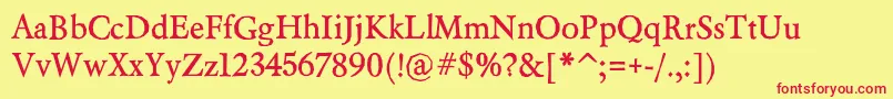 BeryliumBd Font – Red Fonts on Yellow Background