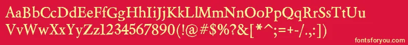 BeryliumBd Font – Yellow Fonts on Red Background