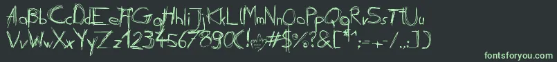 Daubed Font – Green Fonts on Black Background