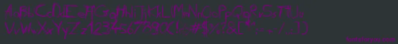 Daubed Font – Purple Fonts on Black Background