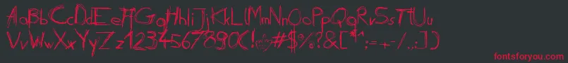 Daubed Font – Red Fonts on Black Background