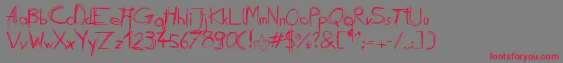 フォントDaubed – 赤い文字の灰色の背景