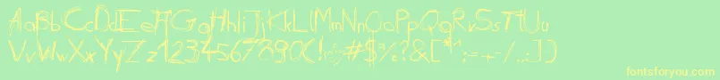 Daubed Font – Yellow Fonts on Green Background