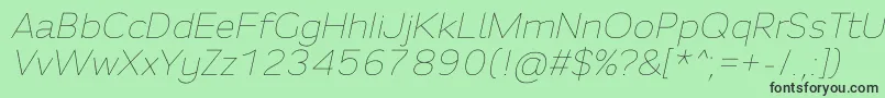 Fonte Fortheenas01Italic – fontes pretas em um fundo verde