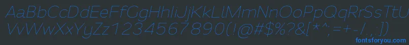 Fortheenas01Italic Font – Blue Fonts on Black Background