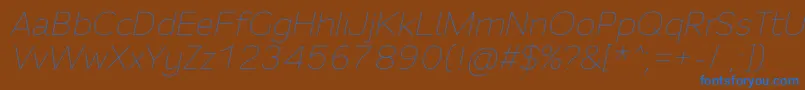 Weitere Informationen zur Fortheenas01Italic-Schriftart Fortheenas01Italic-Schriftart – Blaue Schriften auf braunem Hintergrund
