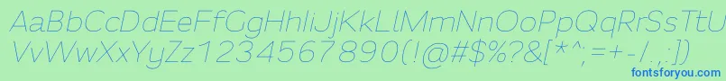 Fortheenas01Italic Font – Blue Fonts on Green Background