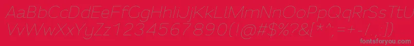 Fortheenas01Italic Font – Gray Fonts on Red Background
