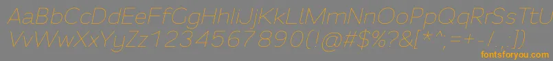 Fortheenas01Italic Font – Orange Fonts on Gray Background