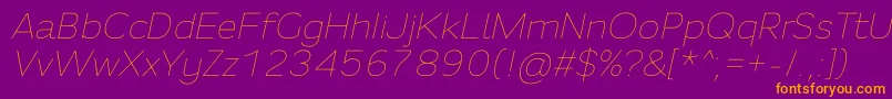 Fortheenas01Italic Font – Orange Fonts on Purple Background