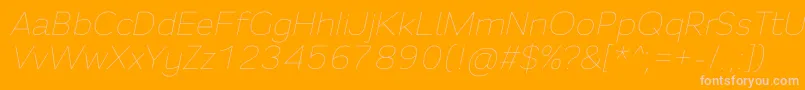 Fortheenas01Italic Font – Pink Fonts on Orange Background