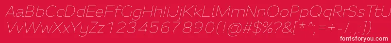 Fortheenas01Italic Font – Pink Fonts on Red Background