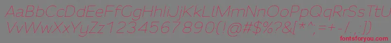 Fortheenas01Italic Font – Red Fonts on Gray Background