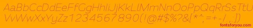 Fortheenas01Italic Font – Red Fonts on Orange Background