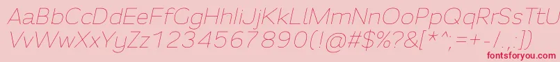 Fortheenas01Italic Font – Red Fonts on Pink Background