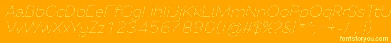 Fortheenas01Italic Font – Yellow Fonts on Orange Background