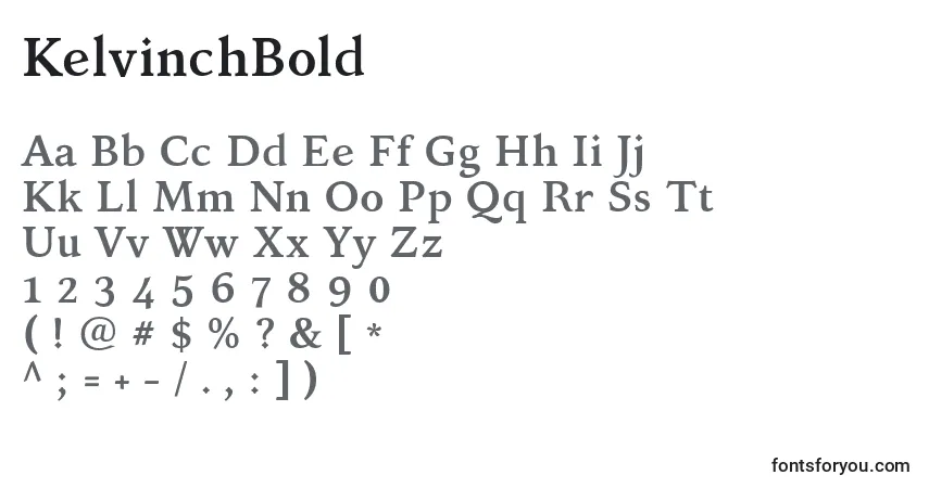 Schriftart KelvinchBold – Alphabet, Zahlen, spezielle Symbole