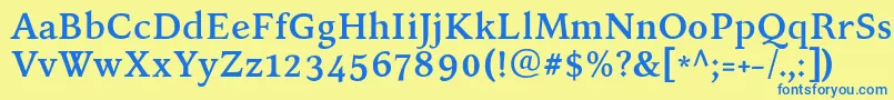 KelvinchBold Font – Blue Fonts on Yellow Background