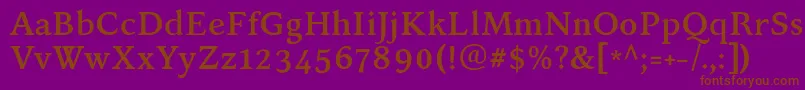 KelvinchBold Font – Brown Fonts on Purple Background