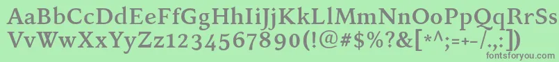 フォントKelvinchBold – 緑の背景に灰色の文字