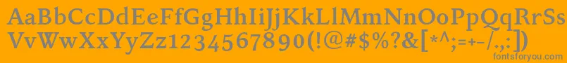 KelvinchBold-fontti – harmaat kirjasimet oranssilla taustalla