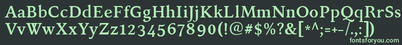 フォントKelvinchBold – 黒い背景に緑の文字