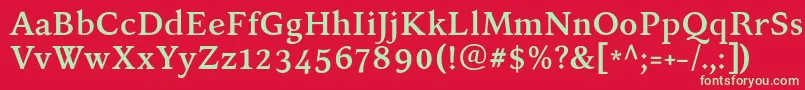 KelvinchBold Font – Green Fonts on Red Background