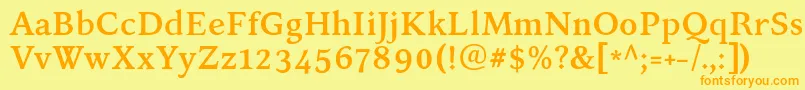 KelvinchBold Font – Orange Fonts on Yellow Background