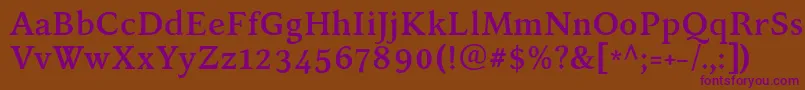 KelvinchBold Font – Purple Fonts on Brown Background