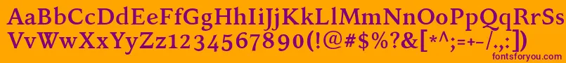 KelvinchBold Font – Purple Fonts on Orange Background