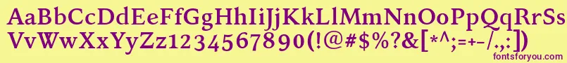KelvinchBold Font – Purple Fonts on Yellow Background