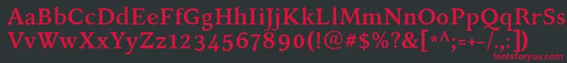 KelvinchBold Font – Red Fonts on Black Background