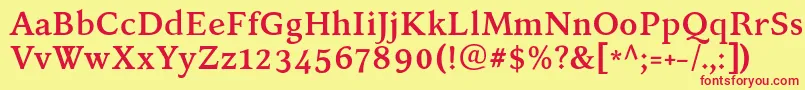 KelvinchBold Font – Red Fonts on Yellow Background