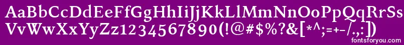 Fonte KelvinchBold – fontes brancas em um fundo violeta