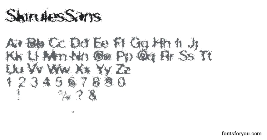 Шрифт SkirulesSans – алфавит, цифры, специальные символы