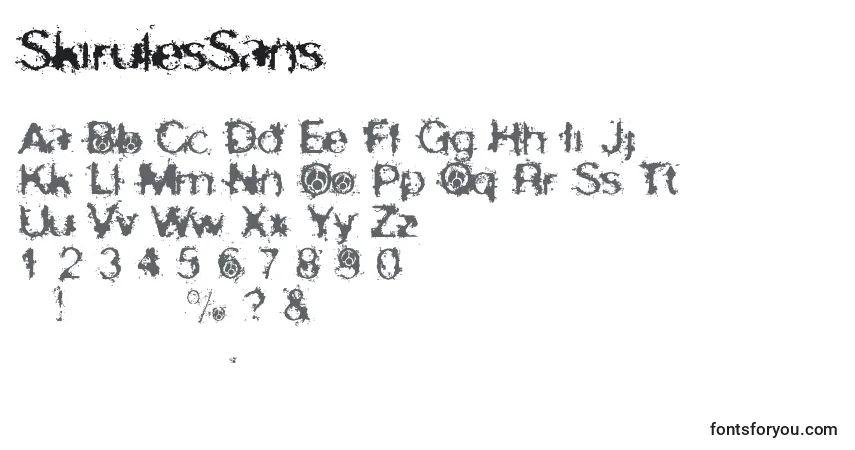 SkirulesSans-fontti – aakkoset, numerot, erikoismerkit