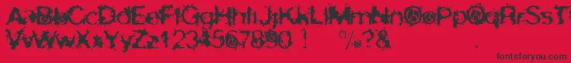 SkirulesSans Font – Black Fonts on Red Background