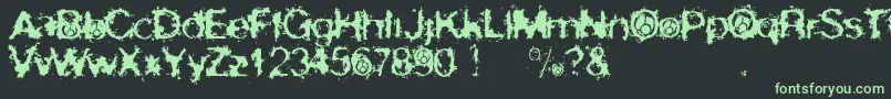 SkirulesSans-Schriftart – Grüne Schriften auf schwarzem Hintergrund