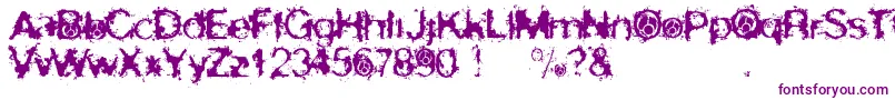 SkirulesSans-Schriftart – Violette Schriften auf weißem Hintergrund