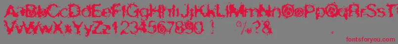 フォントSkirulesSans – 赤い文字の灰色の背景